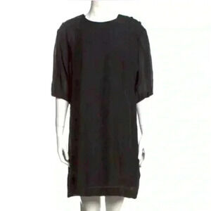 Rebecca Minkoff Black Shirt Shift Dress Short  Button Sleeves Size Small